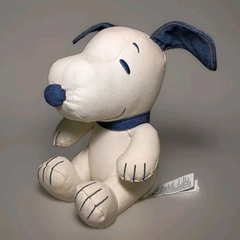 American Eagle Limited Edition Denim Snoopy Peanuts 8” Plush Stuffed Animal Rare